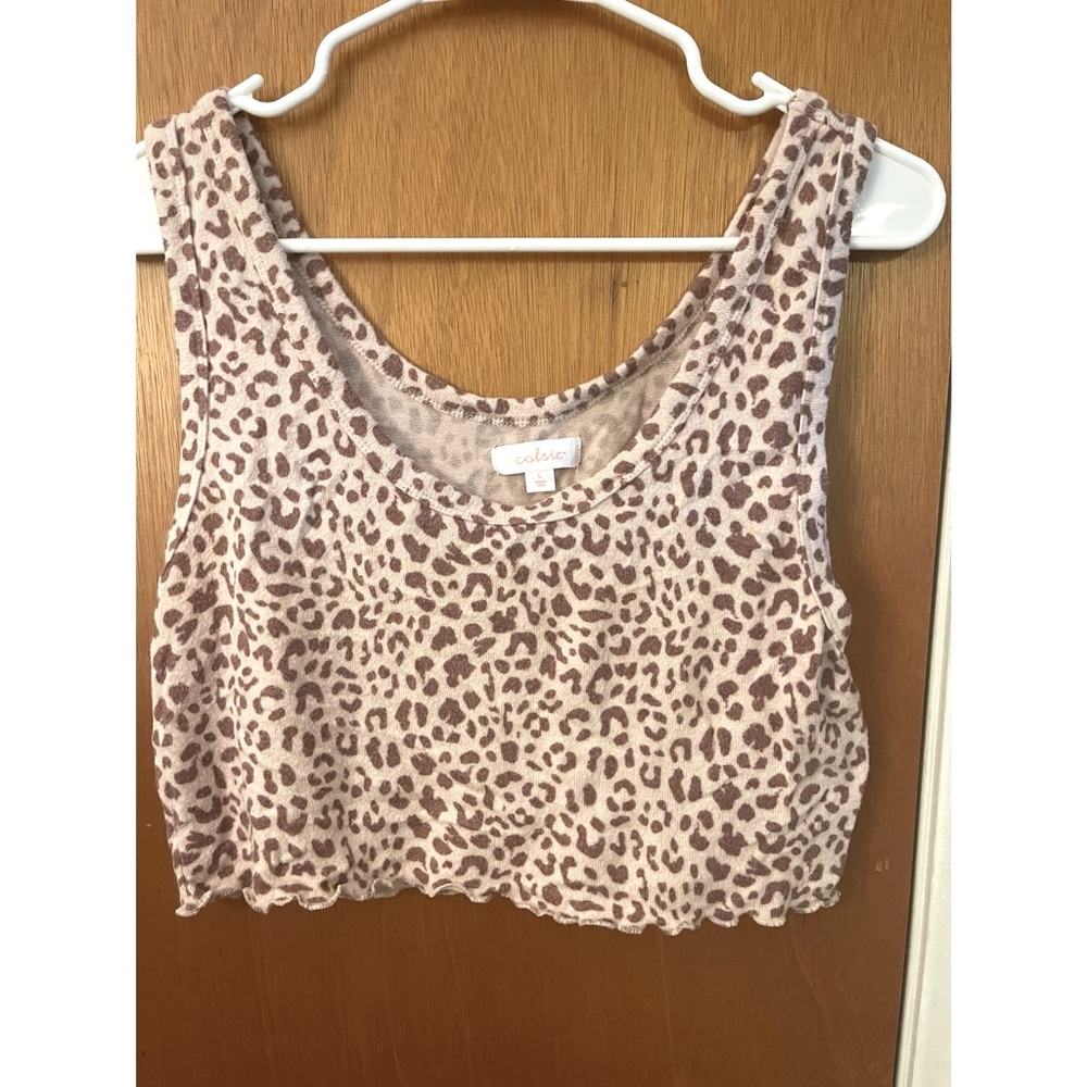 Soft leopard crop tank